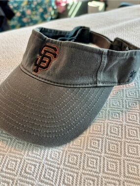 47 Brand Black Cotton Adjustable Visor with White Logo